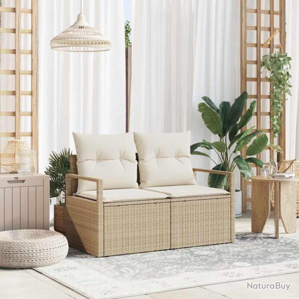 Canap� de jardin avec coussin 120 x 62 x 69 cm polyrotin