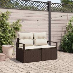 Canap&eacute; de jardin avec coussin 120 x 62 x 69 cm polyrotin