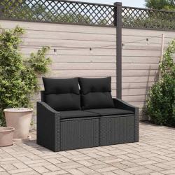 Canap&eacute; de jardin avec coussin 123 x 62 x 69 cm polyrotin
