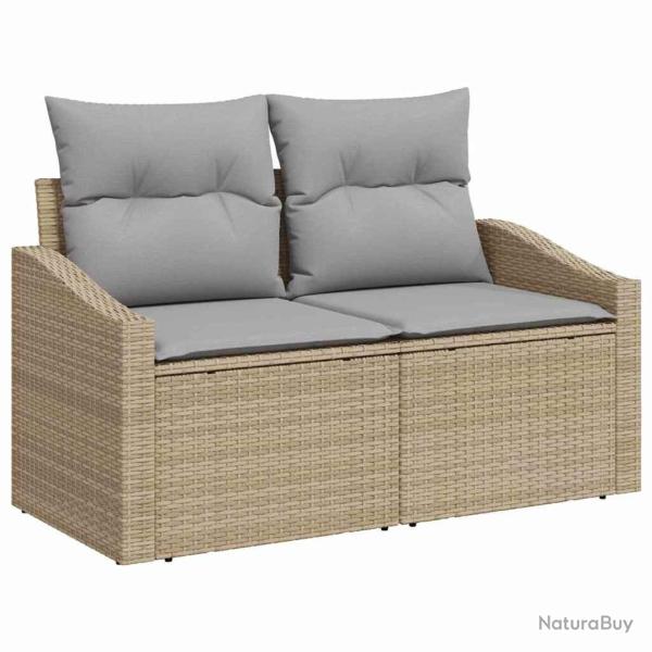 Canap� de jardin avec coussin 123 x 62 x 69 cm polyrotin