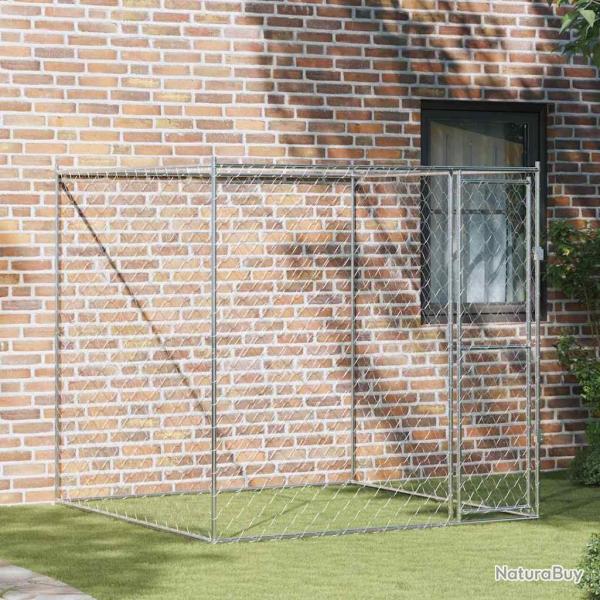 Cage pour chien Argent� 200 x 200 x 200 cm Acier galvanis�