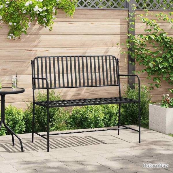 Banc de jardin Noir 103,5 x 51,5 x 90 cm Acier