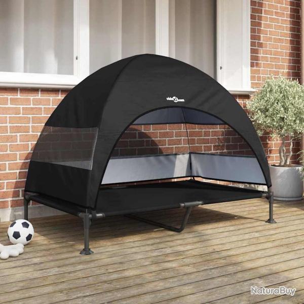 Lit sur�lev� pour chien Noir 127 x 81 x 108 cm Tissu et acier