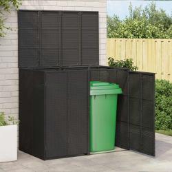 Bo&icirc;te de poubelle 2 pcs Noir 130 x 80 x 115 cm Poly&eacute;thyl&egrave;ne