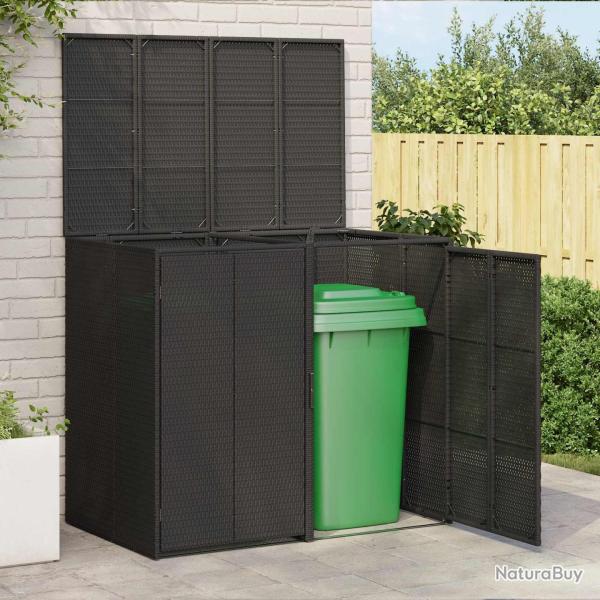 Bo�te de poubelle 2 pcs Noir 130 x 80 x 115 cm Poly�thyl�ne