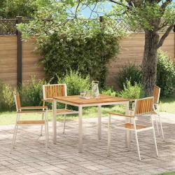 Chaise de jardin 4 pcs Marron Bois d'Acacia Massif