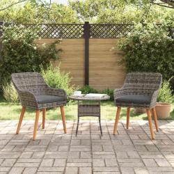 Chaise de jardin 2 pcs Gris 62,5 x 55 x 82 cm polyrotin