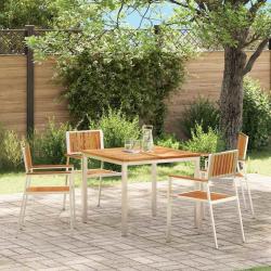 Chaise de jardin 4 pcs Marron Bois de teck massif