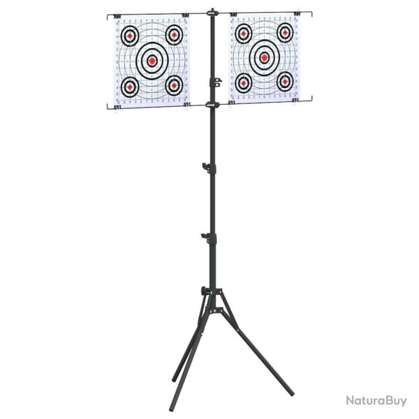 Support de cible Noir et Blanc 82,5 x 51 x 150 cm M�tal