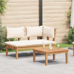 Ensemble banc et table de jardin 2 pcs Cr&egrave;me et marron