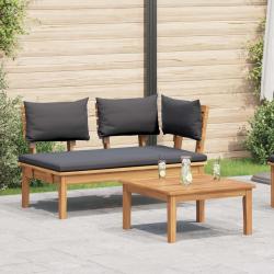 Ensemble banc et table de jardin 2 pcs Gris et marron