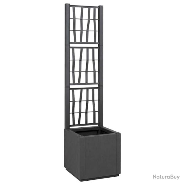 Bac � fleurs avec Treillis Gris fonc� 36 x 36 x 140 cm PP