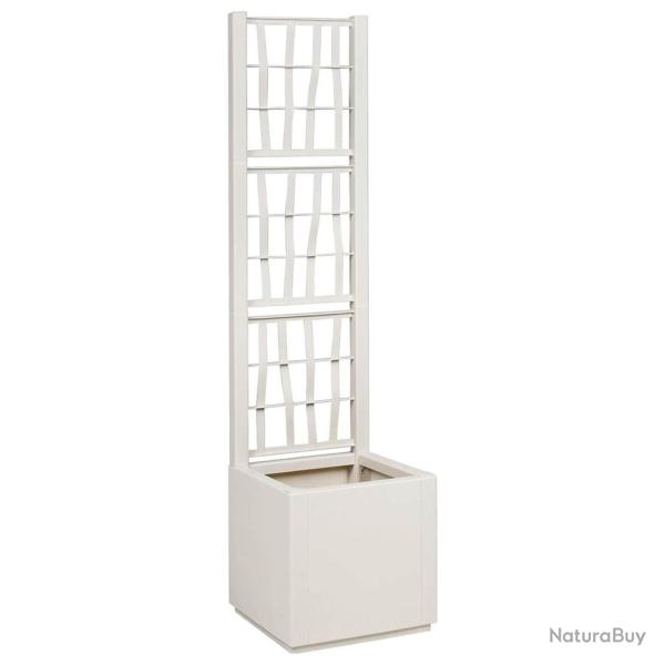 Bac � fleurs avec Treillis Blanc 36 x 36 x 140 cm PP