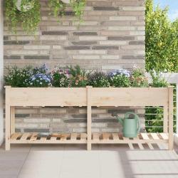 Cache-pot de jardin avec &eacute;tag&egrave;re Beige 203,5 x 53 x 76,5 cm
