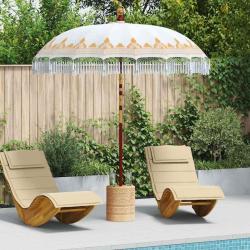 Parasol balinais Cr&egrave;me 215 x 215 x 260 cm