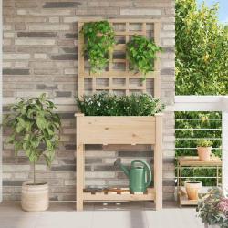 Cache-pot de jardin Beige 71 x 38 x 152 cm Bois de Sapin Massif