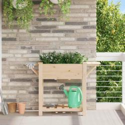 Cache-pot de jardin avec &eacute;tag&egrave;re Beige 111 x 37 x 76,5 cm