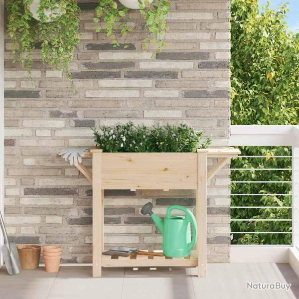 Cache-pot de jardin avec �tag�re Beige 111 x 37 x 76,5 cm