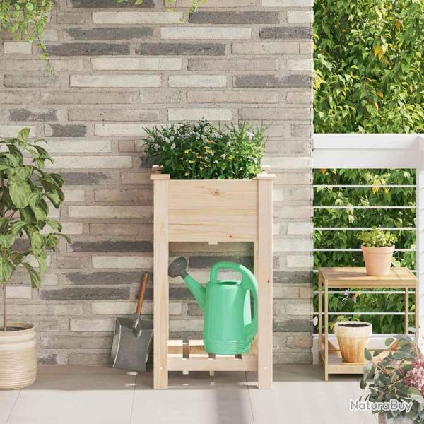 Cache-pot de jardin avec �tag�re Beige 45 x 45 x 76,5 cm