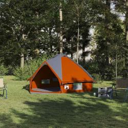 Tente Teepee 4-Personnes Gris et orange 388 x 320 x 169 cm