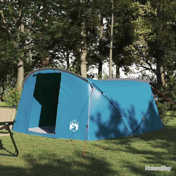 Tente tunnel 4 personnes Bleu et gris 318 x 275 x 140 cm