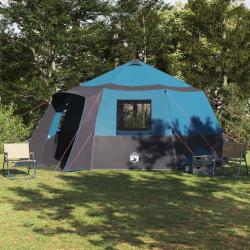 Tente de cabane 12 personnes Bleu et gris 500 x 500 x 294 cm