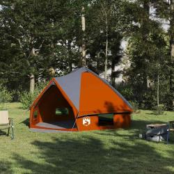 Tente Teepee 6 personnes Gris et orange 431 x 366 x 185 cm