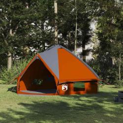 Tente Teepee pour 8 personnes Gris et orange 490 x 410 x 210 cm