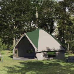 Tente Teepee 10 personnes Vert et blanc 567 x 470 x 242 cm
