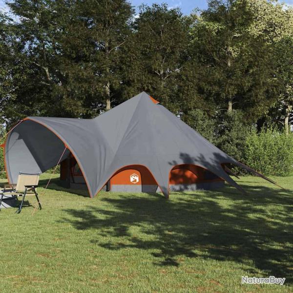 Tente Teepee 9 personnes Gris et orange 502 x 502 x 297 cm