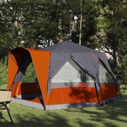 Tente de camping 5 personnes Gris et orange 333 x 317 x 194 cm