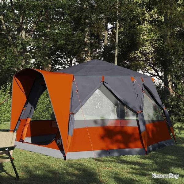 Tente de camping 5 personnes Gris et orange 333 x 317 x 194 cm