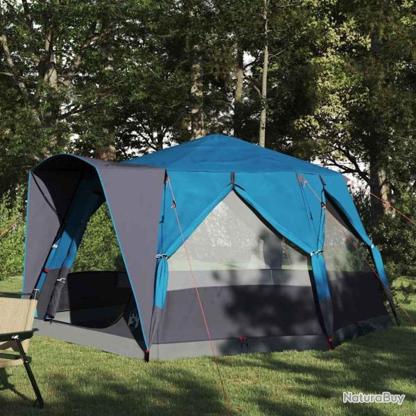 Tente de camping 5 personnes Bleu et gris 333 x 317 x 194 cm