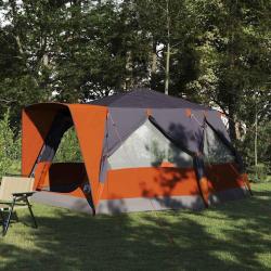 Tente cabine 7 personnes Gris et orange 400 x 350 x 212 cm