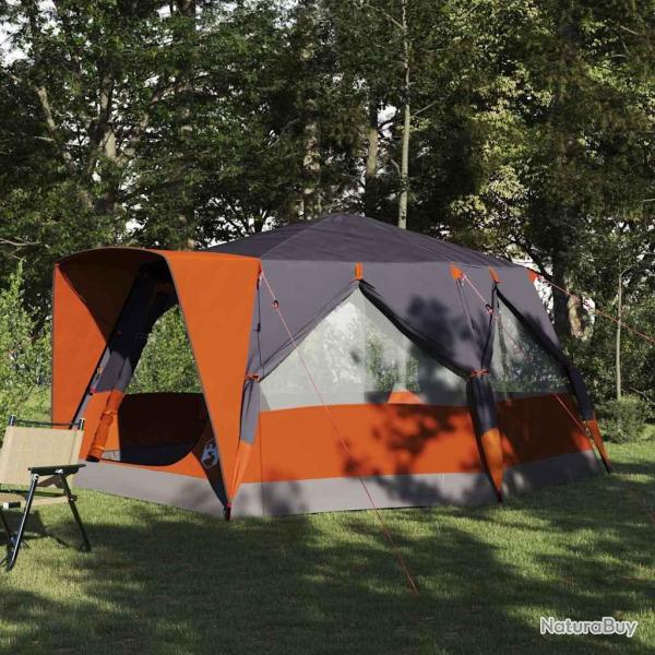 Tente cabine 7 personnes Gris et orange 400 x 350 x 212 cm