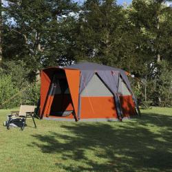 Tente de Campagne 6-Personnes Gris et orange 425 x 396 x 222 cm