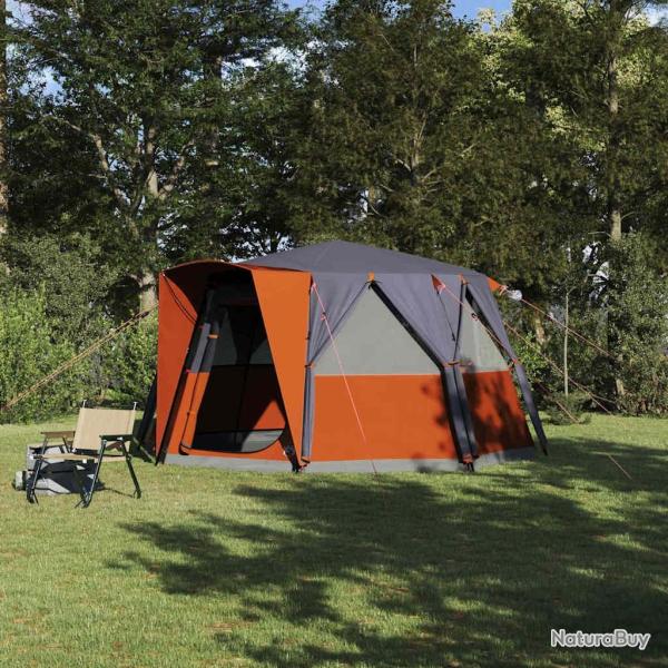 Tente de Campagne 6-Personnes Gris et orange 425 x 396 x 222 cm
