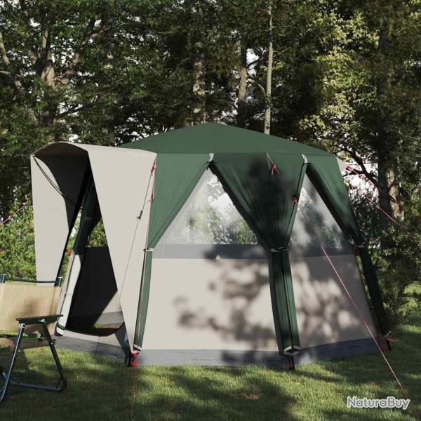 Tente de cabine 3 personnes Vert et blanc 320 x 320 x 203 cm