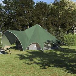 Tente Teepee 9 personnes Vert et gris 502 x 502 x 297 cm