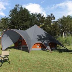 Tente Teepee 7-Personnes Gris et orange 600 x 600 x 347 cm