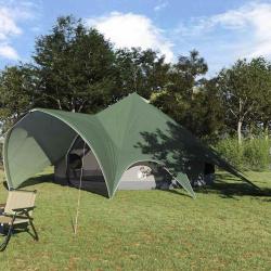 Tente Teepee 7-Personnes Vert et gris 600 x 600 x 347 cm