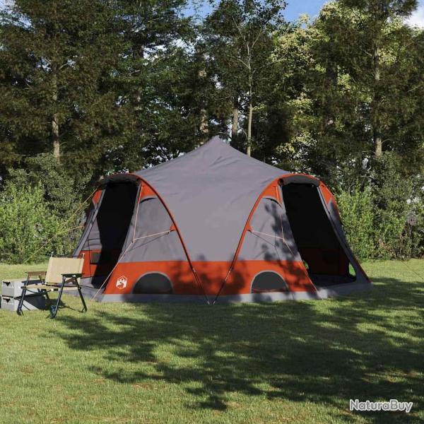 Tente en d�me 4 personnes Gris et orange 505 x 450 x 248 cm