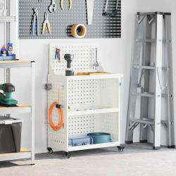 Chariot &agrave; outils Blanc 65 x 35 x 111 cm Acier lamin&eacute; &agrave; froid