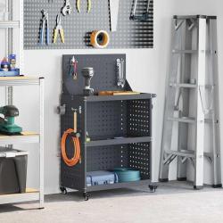 Chariot &agrave; outils avec &eacute;tag&egrave;re Anthracite 65 x 35 x 111 cm