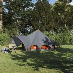 Tente Teepee 3 personnes Gris et orange 600 x 600 x 347 cm