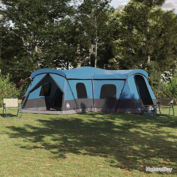 Tente 16 personnes avec toit avec �vent Bleu 680 x 510 x 210 cm