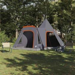 Tente Teepee 5 personnes Gris et orange 545 x 450 x 295 cm
