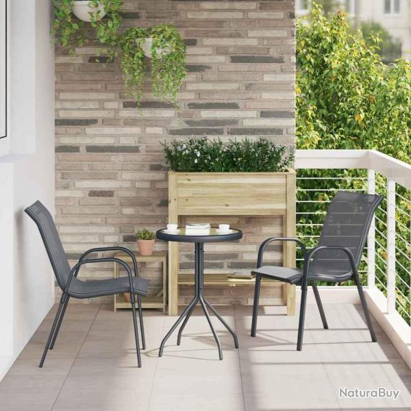 Ensemble bistro de jardin 3 pcs Gris Acier