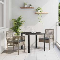 Chaise de jardin 2 pcs Gris 55 x 53 x 85 cm polyrotin
