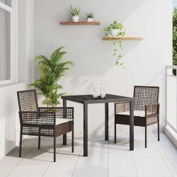 Chaise de jardin 2 pcs Marron 55 x 53 x 85 cm polyrotin